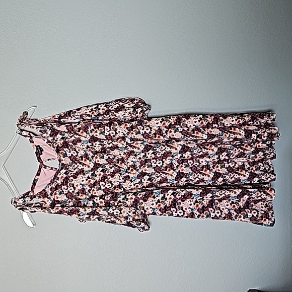 Torrid Romantic Cottagecore size 0 NWT floral gauze cold shoulder skater dress - Picture 2 of 9